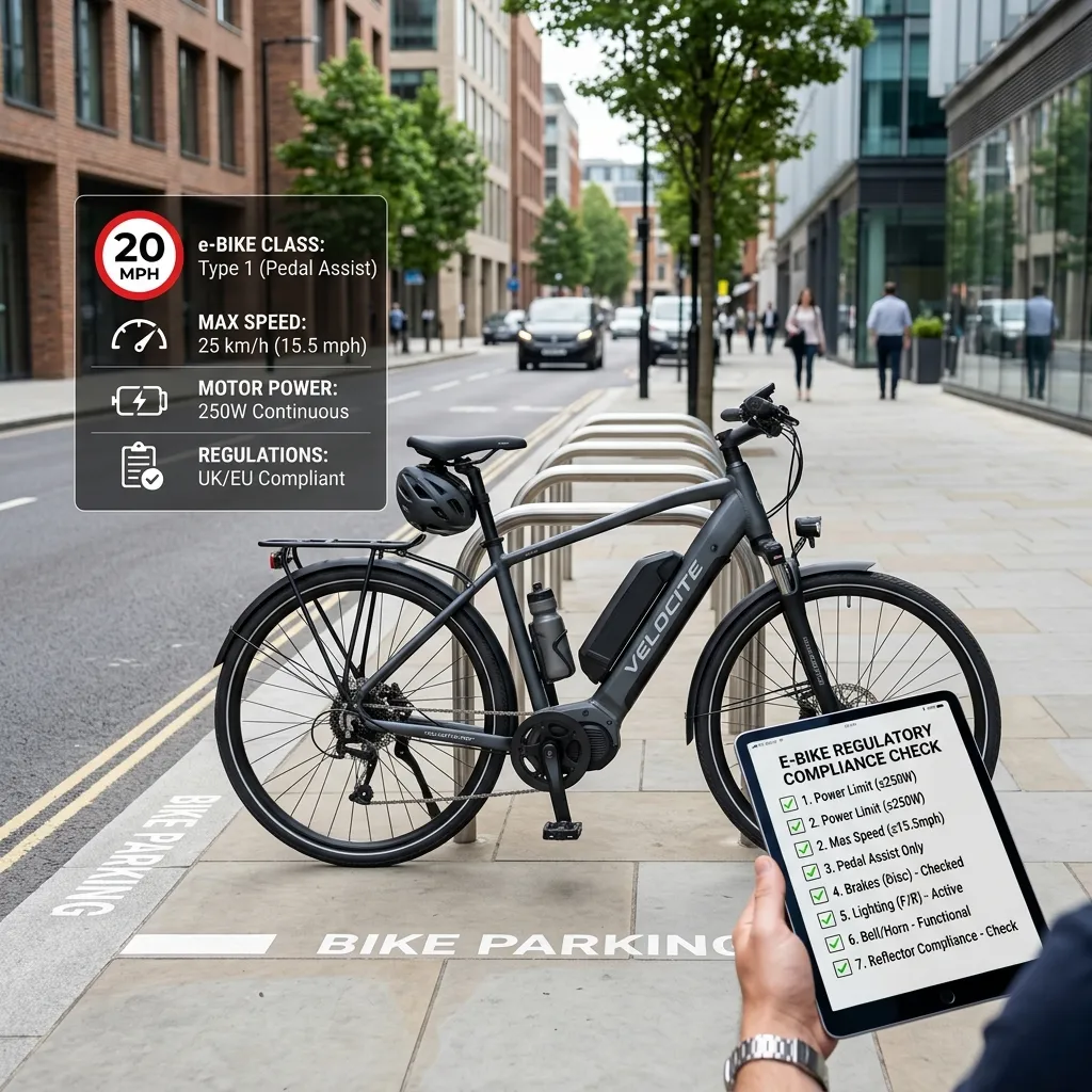 Electric bicycle parked on a modern city street.